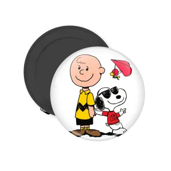 Snoopy & Joe, Μαγνητάκι ψυγείου στρογγυλό διάστασης 5cm