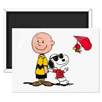 Snoopy & Joe, Ορθογώνιο μαγνητάκι ψυγείου διάστασης 9x6cm