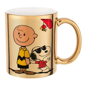 Snoopy & Joe, Mug ceramic, gold mirror, 330ml