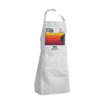 VHS sony dynamicron T-120, Adult Chef Apron (with sliders and 2 pockets)