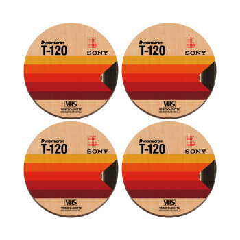 VHS sony dynamicron T-120, ΣΕΤ x4 Σουβέρ ξύλινα στρογγυλά plywood (9cm)