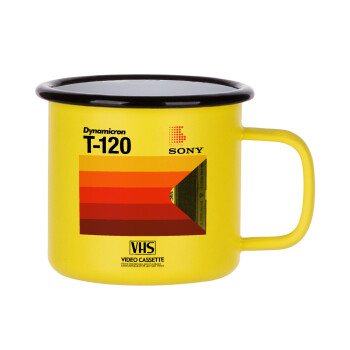 VHS sony dynamicron T-120, Κούπα Μεταλλική εμαγιέ ΜΑΤ Κίτρινη 360ml