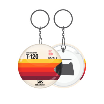 VHS sony dynamicron T-120, Μπρελόκ μεταλλικό 5cm με ανοιχτήρι