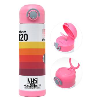 VHS sony dynamicron T-120, Children's hot water bottle, stainless steel, with safety straw, PINK (500ml)