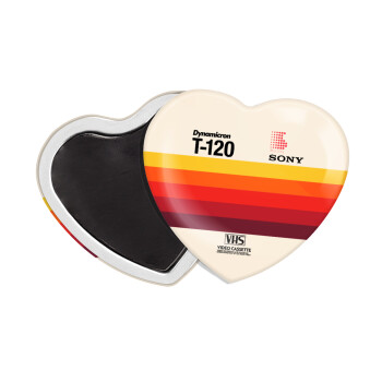 VHS sony dynamicron T-120, Μαγνητάκι καρδιά (57x52mm)
