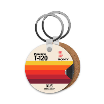 VHS sony dynamicron T-120, Μπρελόκ Ξύλινο στρογγυλό MDF Φ5cm