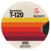VHS sony dynamicron T-120, Mousepad Στρογγυλό 20cm