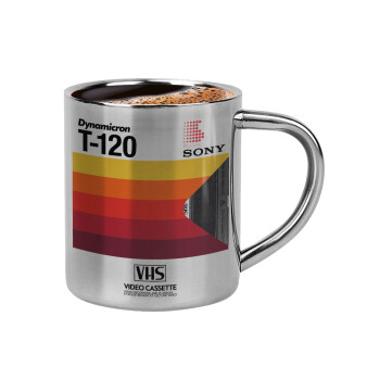 VHS sony dynamicron T-120, Κουπάκι μεταλλικό διπλού τοιχώματος για espresso (220ml)