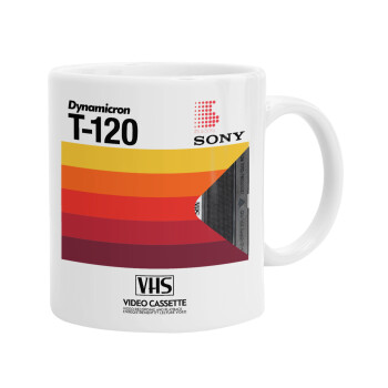 VHS sony dynamicron T-120, Ceramic coffee mug, 330ml (1pcs)