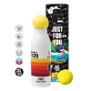 Tennis ball Metal mug thermos White, double wall, 550ml