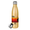 Glitter gold stainless steel thermos bottle, double-walled, 500ml