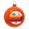 Στολίδι Χριστουγεννιάτικη μπάλα δένδρου Πορτοκαλί 8cm