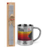 Easter Set, metallic thermal cup (300ml) & Easter aromatic flat candle (30cm) (GRAY)