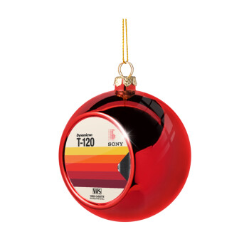 VHS sony dynamicron T-120, Χριστουγεννιάτικη μπάλα δένδρου Κόκκινη 8cm