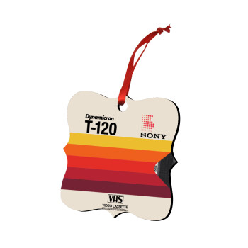 VHS sony dynamicron T-120, Christmas ornament polygon wooden 7.5cm