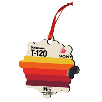 VHS sony dynamicron T-120, Christmas ornament snowflake wooden 7.5cm