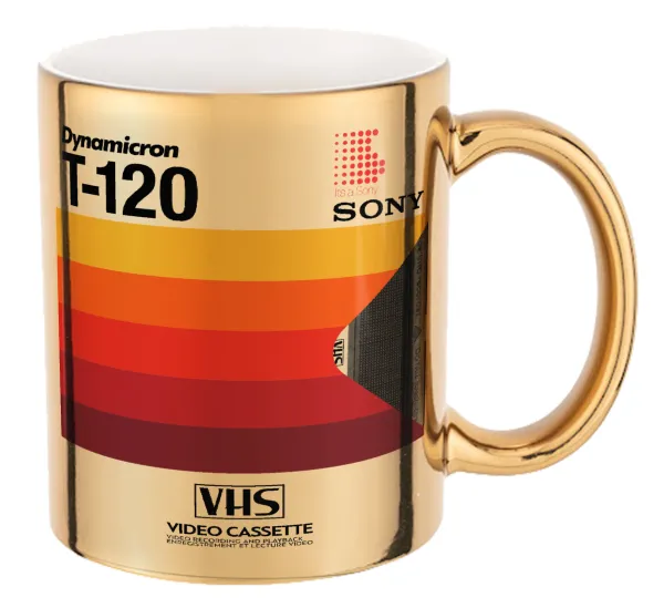 VHS sony dynamicron T-120 — Mug ceramic, gold mirror, 330ml