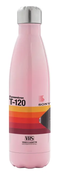 VHS sony dynamicron T-120 — Metal mug thermos Pink Iridiscent (Stainless steel), double wall, 500ml