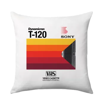 VHS sony dynamicron T-120, Μαξιλάρι καναπέ 40x40cm περιέχεται το  γέμισμα