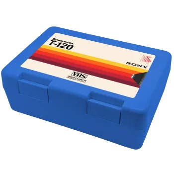 VHS sony dynamicron T-120, Children's cookie container BLUE 185x128x65mm (BPA free plastic)