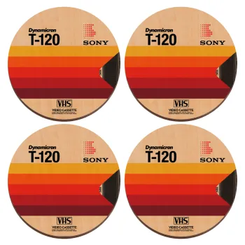 VHS sony dynamicron T-120, ΣΕΤ x4 Σουβέρ ξύλινα στρογγυλά plywood (9cm)