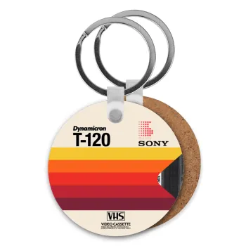 VHS sony dynamicron T-120, Μπρελόκ Ξύλινο στρογγυλό MDF Φ5cm