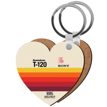 VHS sony dynamicron T-120, Μπρελόκ Ξύλινο καρδιά MDF