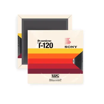 VHS sony dynamicron T-120, Μαγνητάκι ψυγείου τετράγωνο διάστασης 5x5cm
