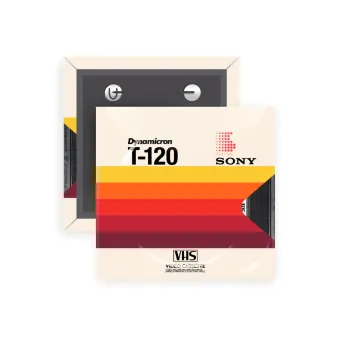VHS sony dynamicron T-120, Κονκάρδα παραμάνα τετράγωνη 5x5cm
