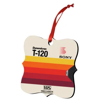 VHS sony dynamicron T-120, Στολίδι Χριστουγεννιάτικο στολίδι polygon ξύλινο 7.5cm