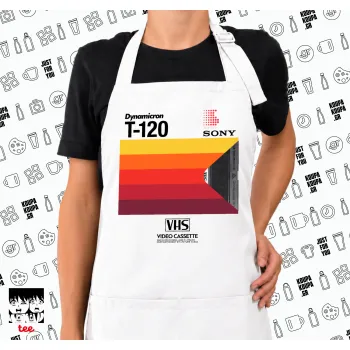 VHS sony dynamicron T-120, Ποδιά μακριά Σεφ ολόσωμη με τσέπες white (ΕΝΗΛΙΚΩΝ)