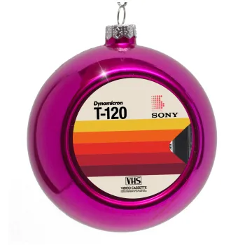 VHS sony dynamicron T-120, Στολίδι Χριστουγεννιάτικη μπάλα δένδρου Μωβ 8cm