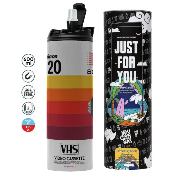 VHS sony dynamicron T-120, Tumbler stainless steel GREY 600ml