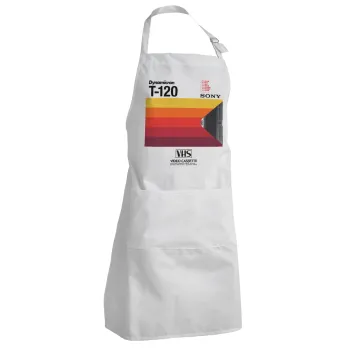 VHS sony dynamicron T-120, Adult Chef Apron (with sliders and 2 pockets)