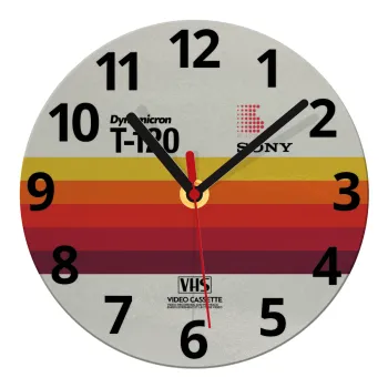 VHS sony dynamicron T-120, Ρολόι τοίχου γυάλινο (20cm)