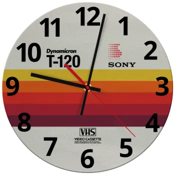 VHS sony dynamicron T-120, Ρολόι τοίχου γυάλινο (30cm)