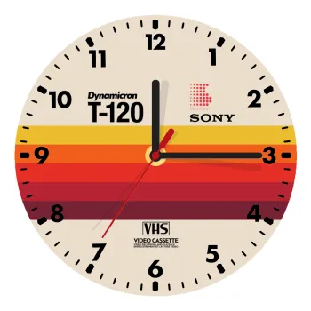 VHS sony dynamicron T-120, Ρολόι τοίχου ξύλινο (20cm)