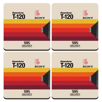 VHS sony dynamicron T-120, ΣΕΤ 4 Σουβέρ ξύλινα τετράγωνα (9cm)