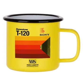 VHS sony dynamicron T-120, Κούπα Μεταλλική εμαγιέ ΜΑΤ Κίτρινη 360ml