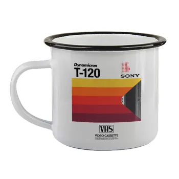 VHS sony dynamicron T-120, Κούπα εμαγιέ με μαύρο χείλος 360ml