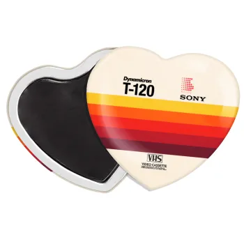 VHS sony dynamicron T-120, Μαγνητάκι καρδιά (57x52mm)