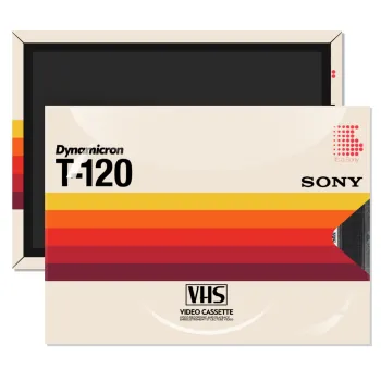 VHS sony dynamicron T-120, Ορθογώνιο μαγνητάκι ψυγείου διάστασης 9x6cm