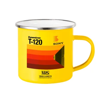 VHS sony dynamicron T-120, Yellow Enamel Metallic Cup 360ml