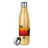 Glitter gold stainless steel thermos bottle, double-walled, 500ml