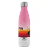 Metal mug thermos Pink/White (Stainless steel), double wall, 500ml