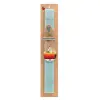 Easter Set, wooden keychain & aromatic flat Easter candle (30cm) (TURQUOISE)