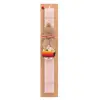 Easter Set, wooden keychain & scented flat Easter candle (30cm) (PINK)