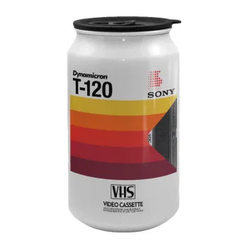 VHS sony dynamicron T-120, Κούπα ταξιδιού μεταλλική με καπάκι (tin-can) 500ml