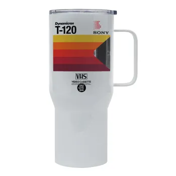 VHS sony dynamicron T-120, Tumbler με καπάκι, διπλού τοιχώματος (θερμό) 750L