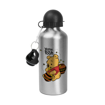Winnie the Pooh, Metallic water jug, Silver, aluminum 500ml